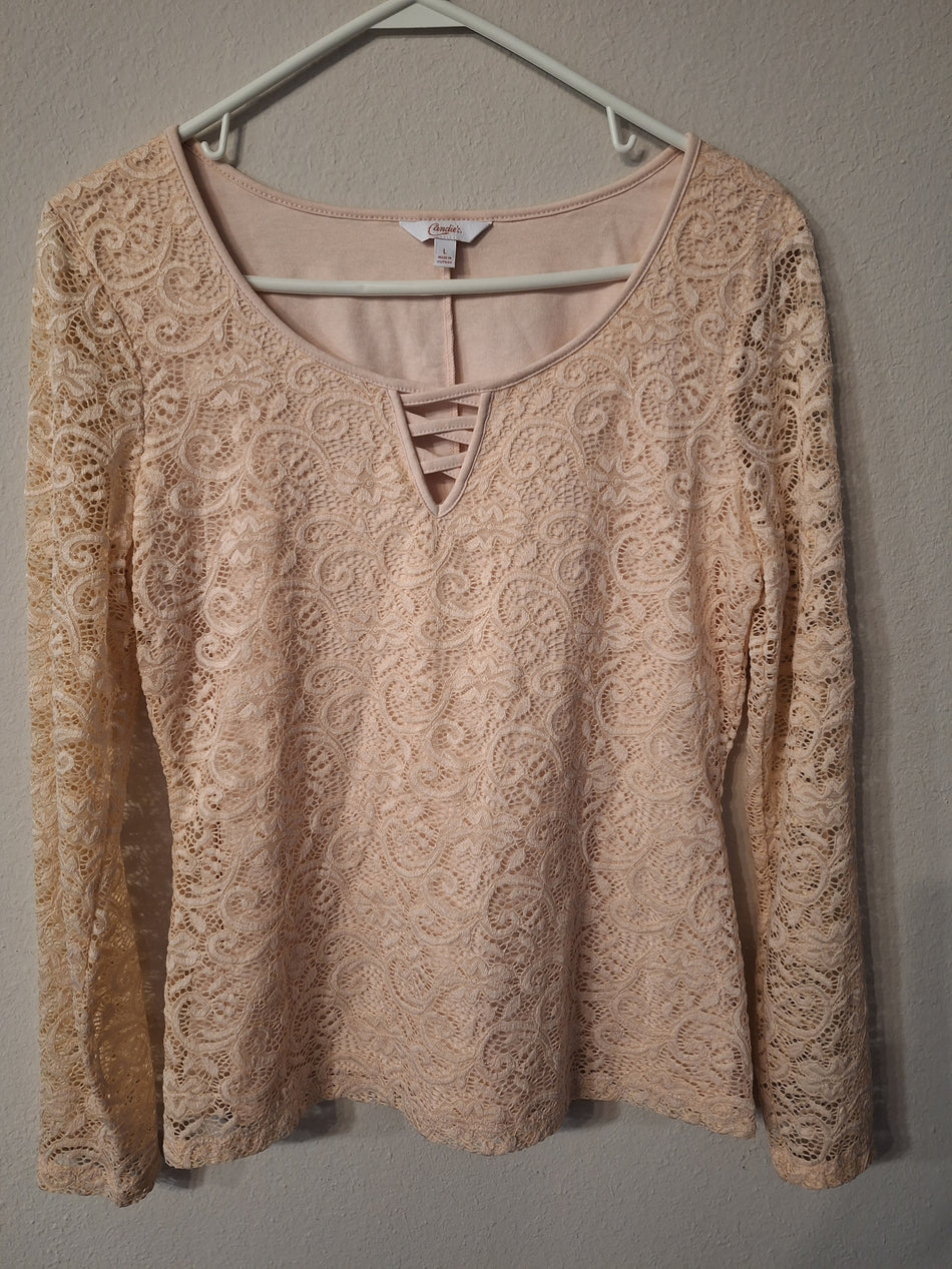 Women's Candies Size Large Large -Lace Top SaveEZ