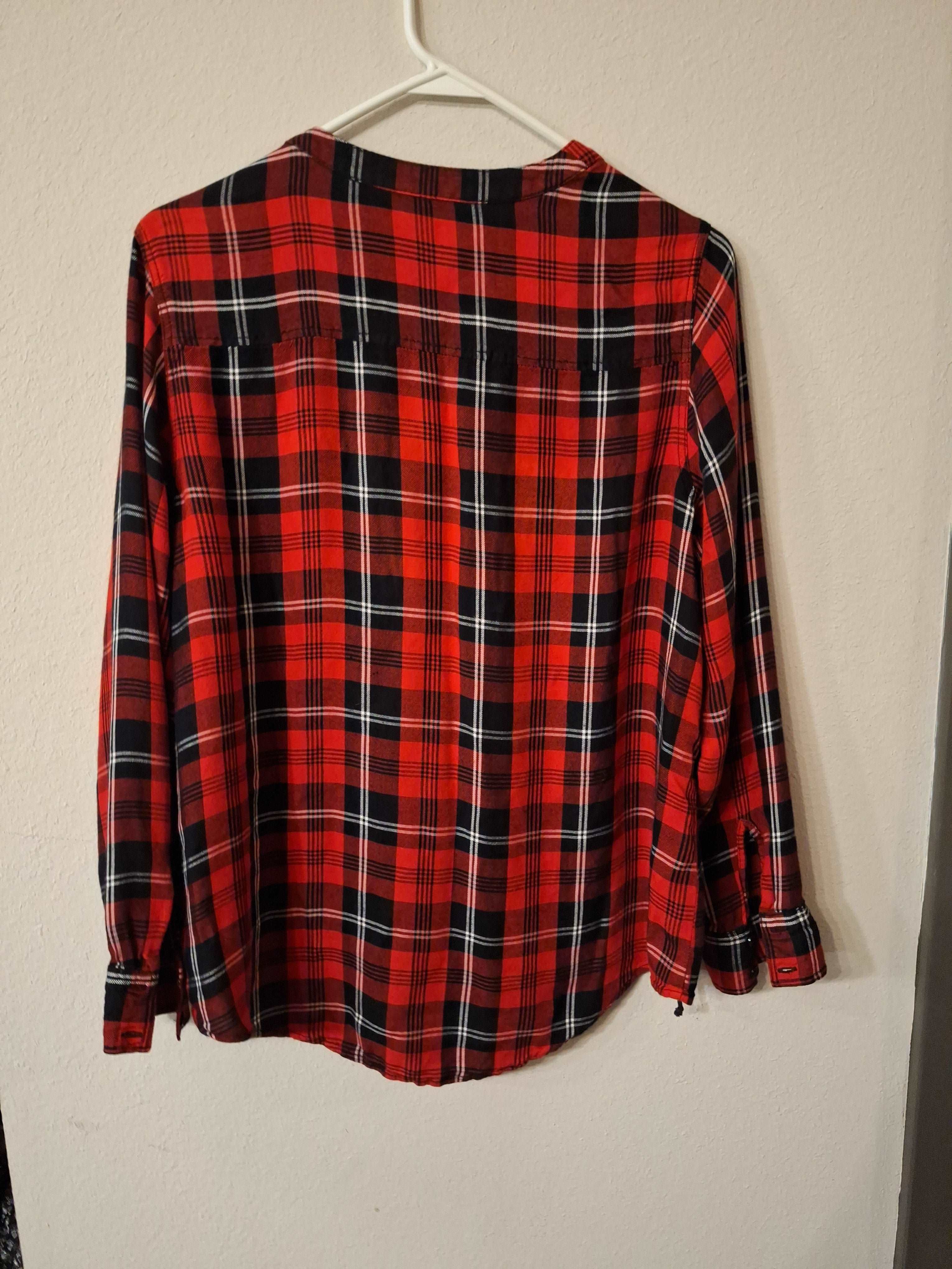 Express Womens Size L Plaid Long Sleeve Shirt