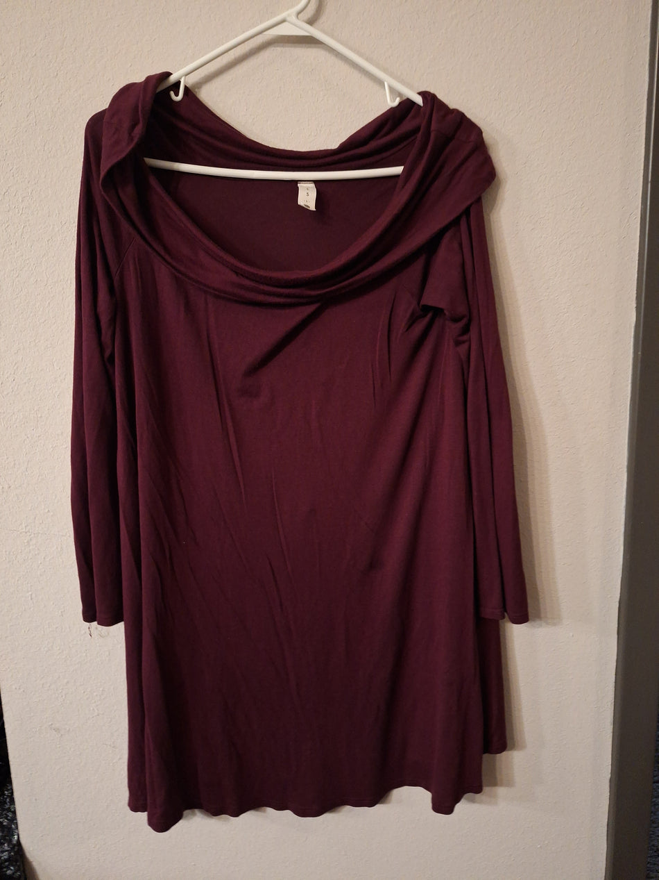 MTS- Maroon Colored Women's Long Sleeve Dress-Size L- SaveEZ