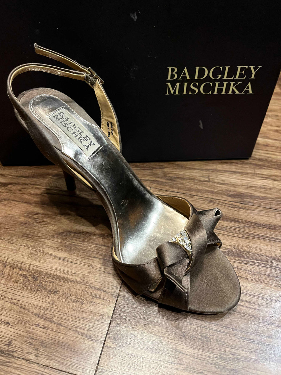 Badgley Mischa “Omar” Satin, open-toe, Slingback-Size 7.5