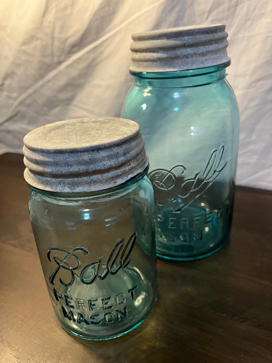 Ball Perfect/ Mason Vintage Pre 1933 Jars- Set of 2