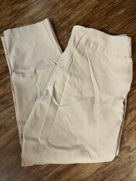 Alfred Dunner Women's Size 12 Khaki Flat front pant-SaveEZ