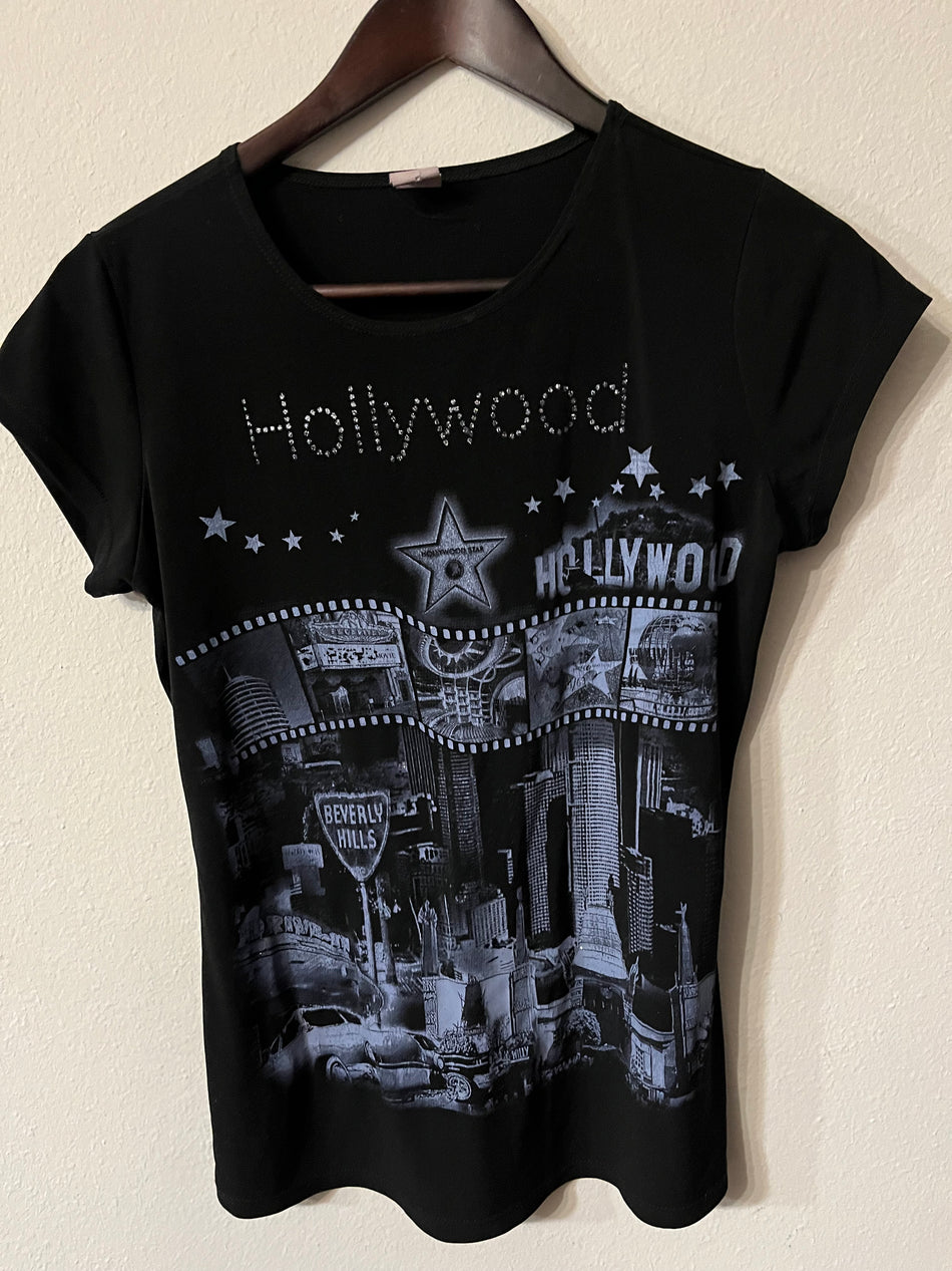 Hollywood LA Pasion Top Womens Size L T Shirt-Zshop