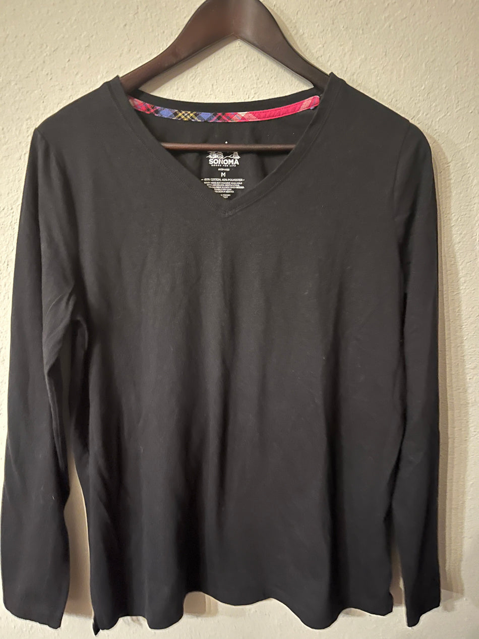 Sonoma Intimates Women's Size M Long Sleeve Sleep Top-SaveEZ