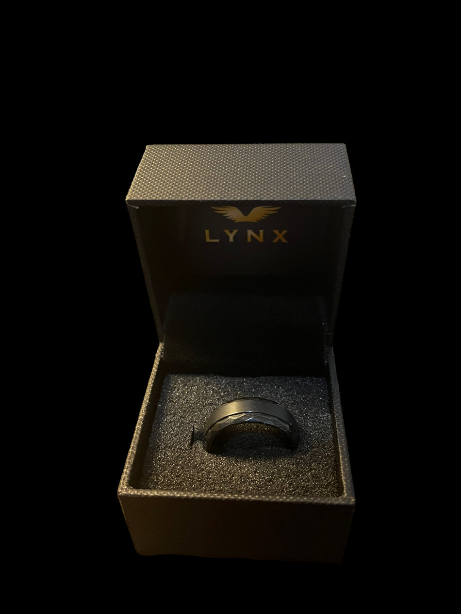 LYNX Men's Black Zirconium Geometric Band -SaveEZ