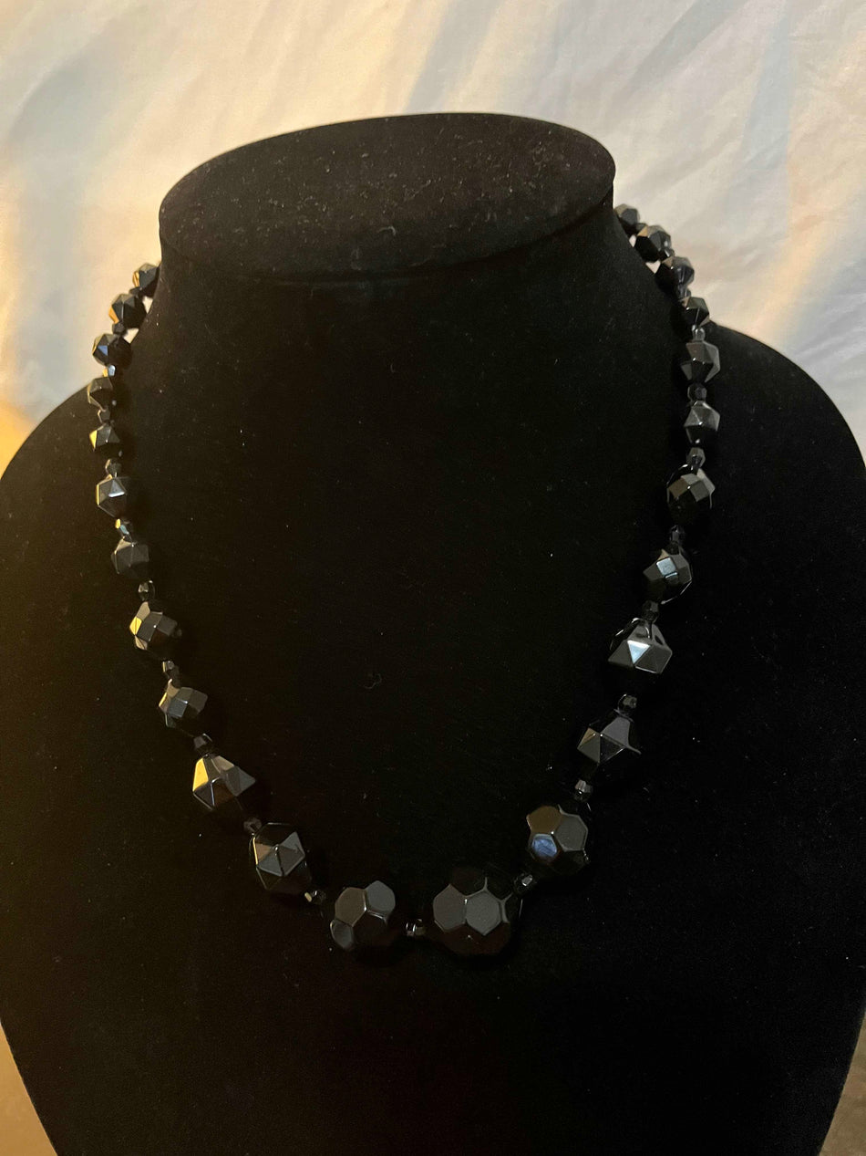 Chico's Gorgeous black Strand |double Sided |Chunk Necklace -SaveEZ