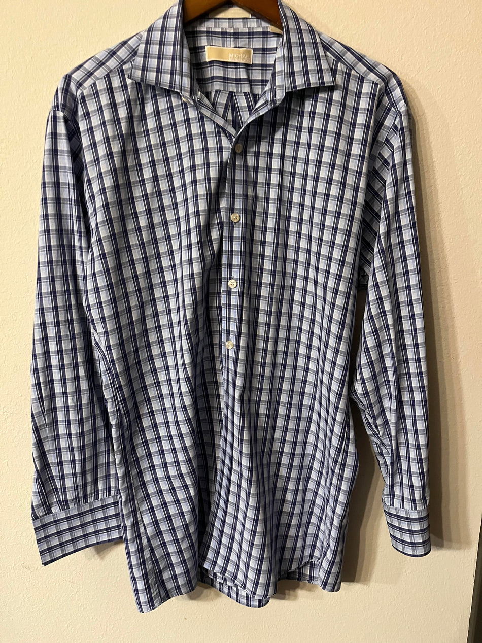 Michael Kors Mens Button Shirt Size- 16 1/2 32-33- SaveEZ