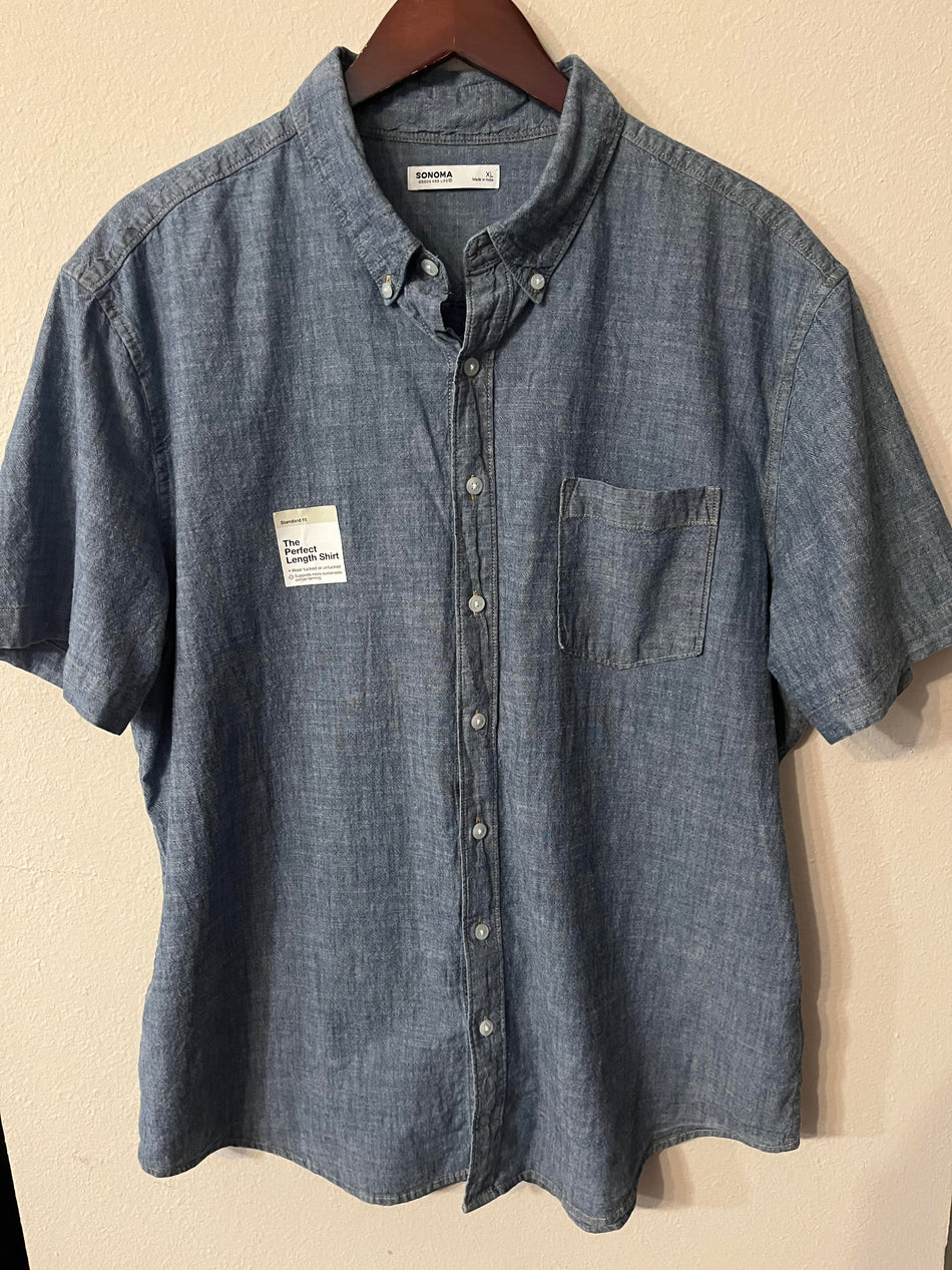 Sonoma Goods For Life Perfect Length Denim Shirt-Size XL