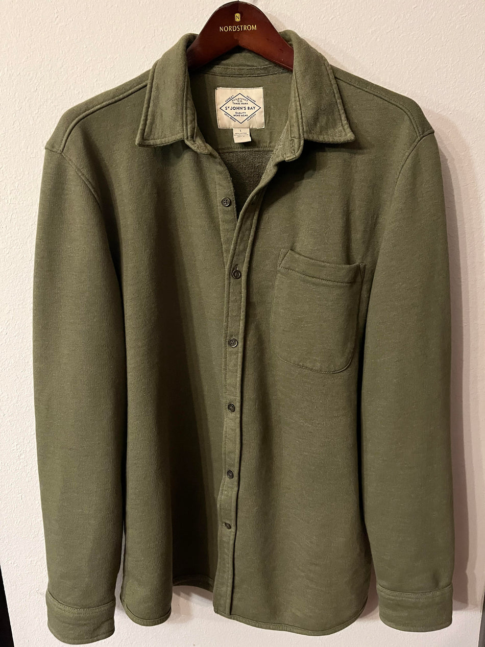 St Johns Bay Hunter Green Flannel Shirt- Size L