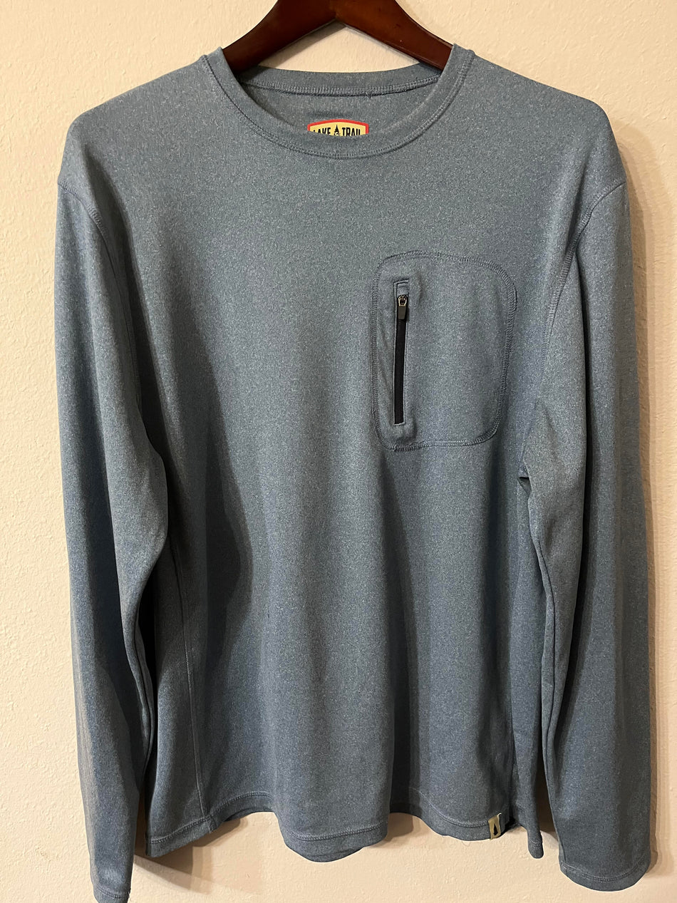 Lake & Trail Long Sleeve Zip Pocket T Shirt- SaveEZ