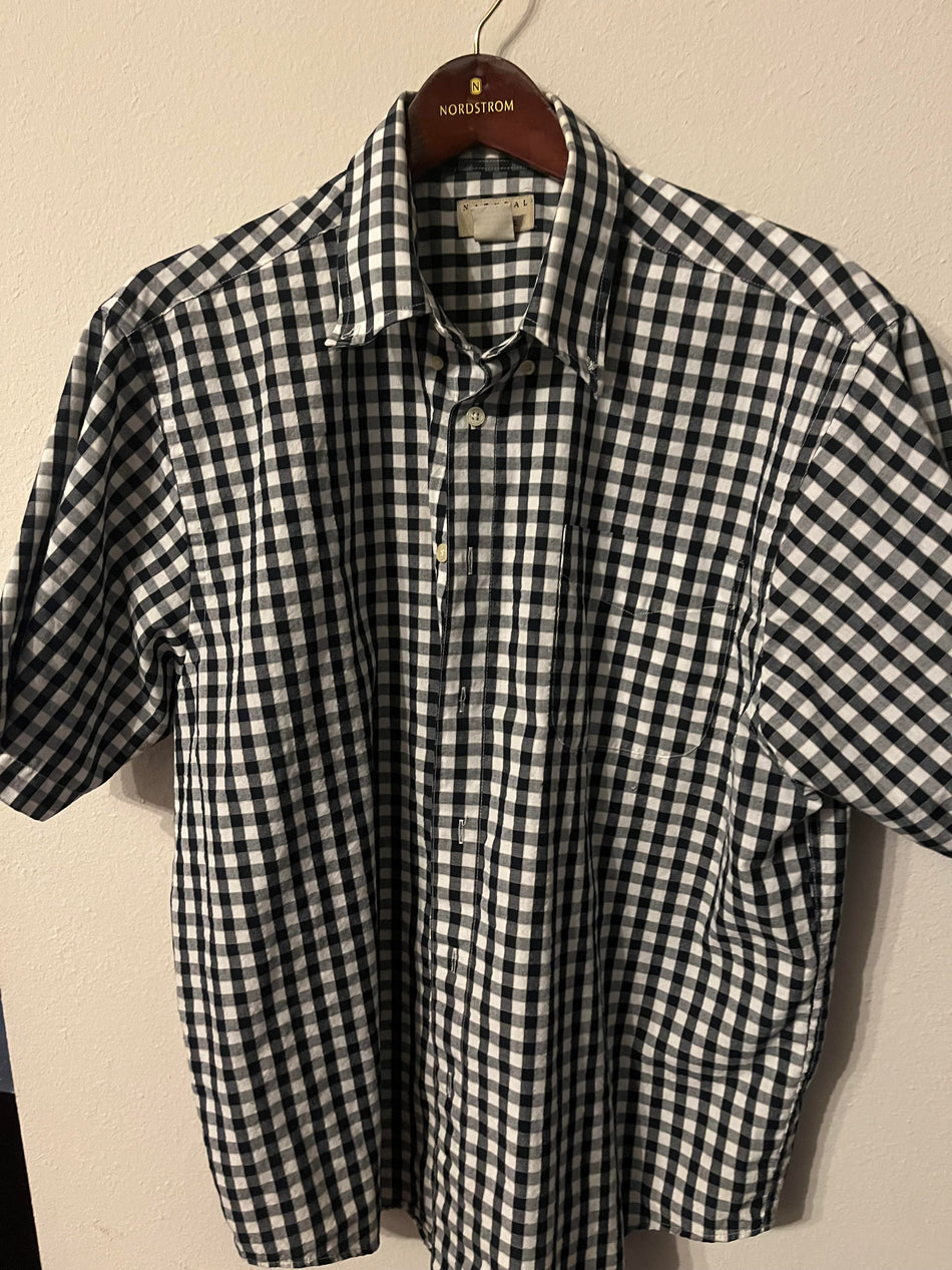 Natural Issue Short Sleeve Button Shirt Size L-SaveEZ