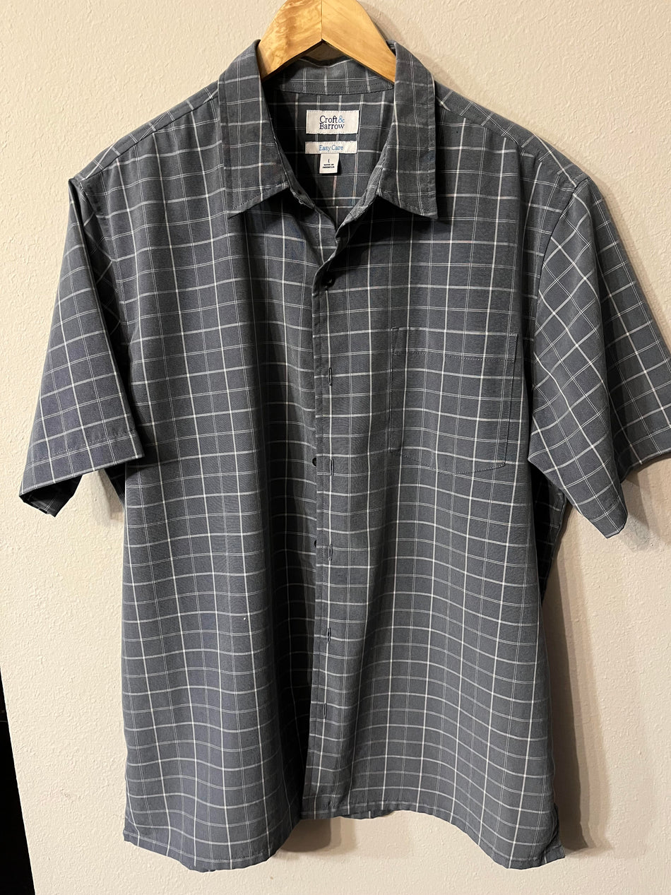 Croft & Burrow Short Sleeve Button Shirt-Size L